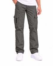 Men's Cotton Multi-Pocket Utility Cargo Pants — Dark Grey — Thumbnail 1