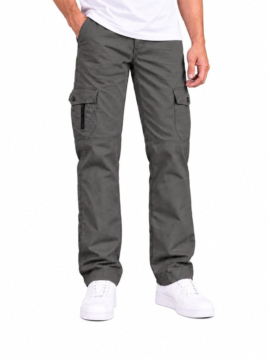 Men's Cotton Multi-Pocket Utility Cargo Pants — Dark Grey — Tshirt Factory India Direct Manufacturer Surat
