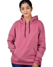 Unisex Long Sleeves Fleece Hooded Pullover Sweatshirt — Peach — Thumbnail 1