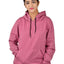 Unisex Long Sleeves Fleece Hooded Pullover Sweatshirt — Peach