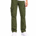 Men's Cotton Multi-Pocket Utility Cargo Pants — Olive
