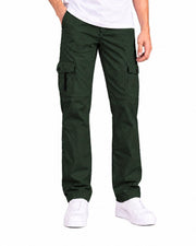 Men's Cotton Multi-Pocket Utility Cargo Pants — Dark Green — Thumbnail 1
