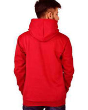 Hooded Fleece Pullover Sweatshirt — Red — Thumbnail 3