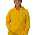 Unisex Long Sleeves Fleece Hooded Pullover Sweatshirt — Yellow
