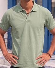 Men's All-Over Printed Polo Collar T-Shirt — Green — Thumbnail 3