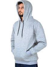 Unisex Hooded Long Sleeves Sweatshirt — Grey Melange — Thumbnail 2