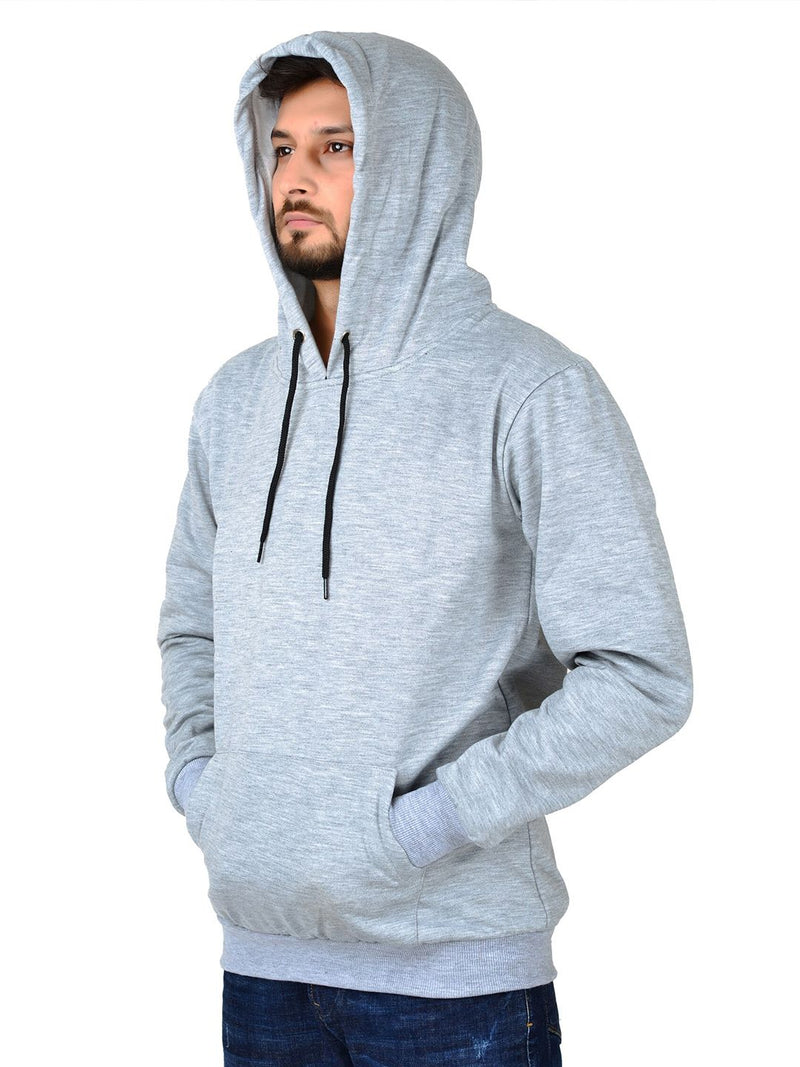 Unisex Hooded Long Sleeves Sweatshirt — Grey Melange — Quality Craftsmanship Anatomy
