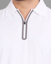 Men's Polo Collar Pockets T-Shirt — White — Thumbnail 5