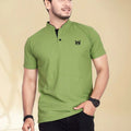 Men's Mandarin Collar Pockets T-Shirt — Green