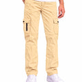 Men's Cotton Multi-Pocket Utility Cargo Pants — Camel