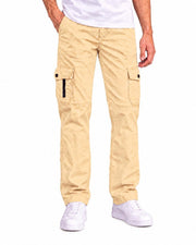 Men's Cotton Multi-Pocket Utility Cargo Pants — Camel — Thumbnail 1