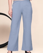 Women's Stretch Bell Bottom Flared Pants — Grey — Thumbnail 3