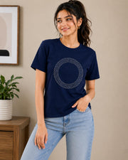 Women’s Casual Round Neck Rhinestone T-Shirt — Thumbnail 9