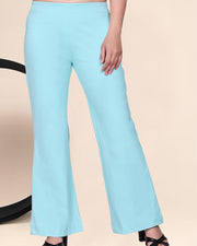 Women's Stretch Bell Bottom Flared Pants — Sky blue — Thumbnail 3