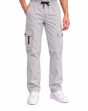 Men's Cotton Multi-Pocket Utility Cargo Pants — Grey — Thumbnail 1
