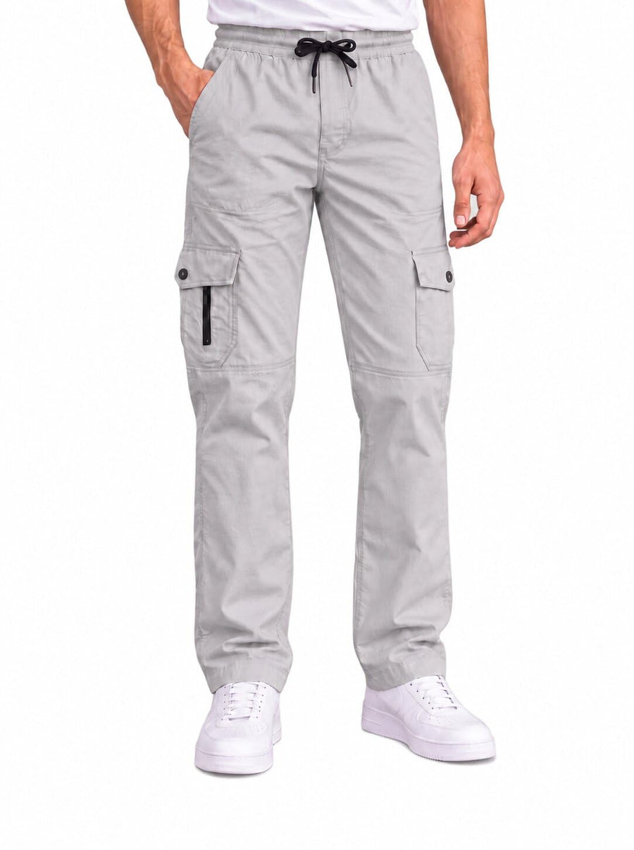 Men's Cotton Multi-Pocket Utility Cargo Pants — Grey — Tshirt Factory India Direct Manufacturer Surat