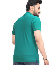 Men's Polo Collar Regular -Fit T-Shirt — Teal — Thumbnail 4