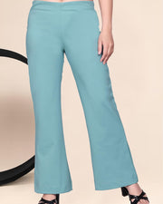 Women's Stretch Bell Bottom Flared Pants — Teal blue — Thumbnail 3