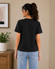 Women’s Casual Round Neck Rhinestone T-Shirt — Thumbnail 2