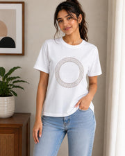 Women’s Casual Round Neck Rhinestone T-Shirt — Thumbnail 12