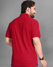Men's Polo Collar Pockets T-Shirt — Red — Thumbnail 5