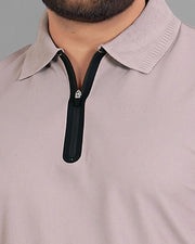 Men's Polo Collar Pockets T-Shirt — Grey — Thumbnail 2
