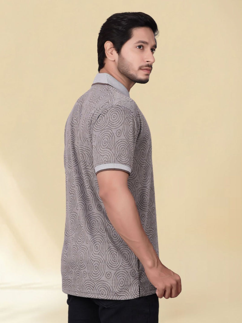 Men Printed Polo Collar T-shirt — Multi — Quality Craftsmanship Anatomy