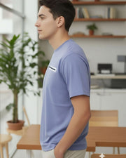 Men Organic Cotton Blend Pockets T-shirt — Blue — Thumbnail 2
