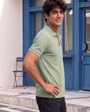 Men's All-Over Printed Polo Collar T-Shirt — Green — Thumbnail 5