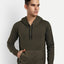 Unisex Long Sleeves Fleece Hooded Pullover Sweatshirt — Olive