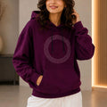 Women Embellished Hooded Sweatshirt — Burgundy