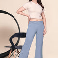Women's Stretch Bell Bottom Flared Pants — Grey