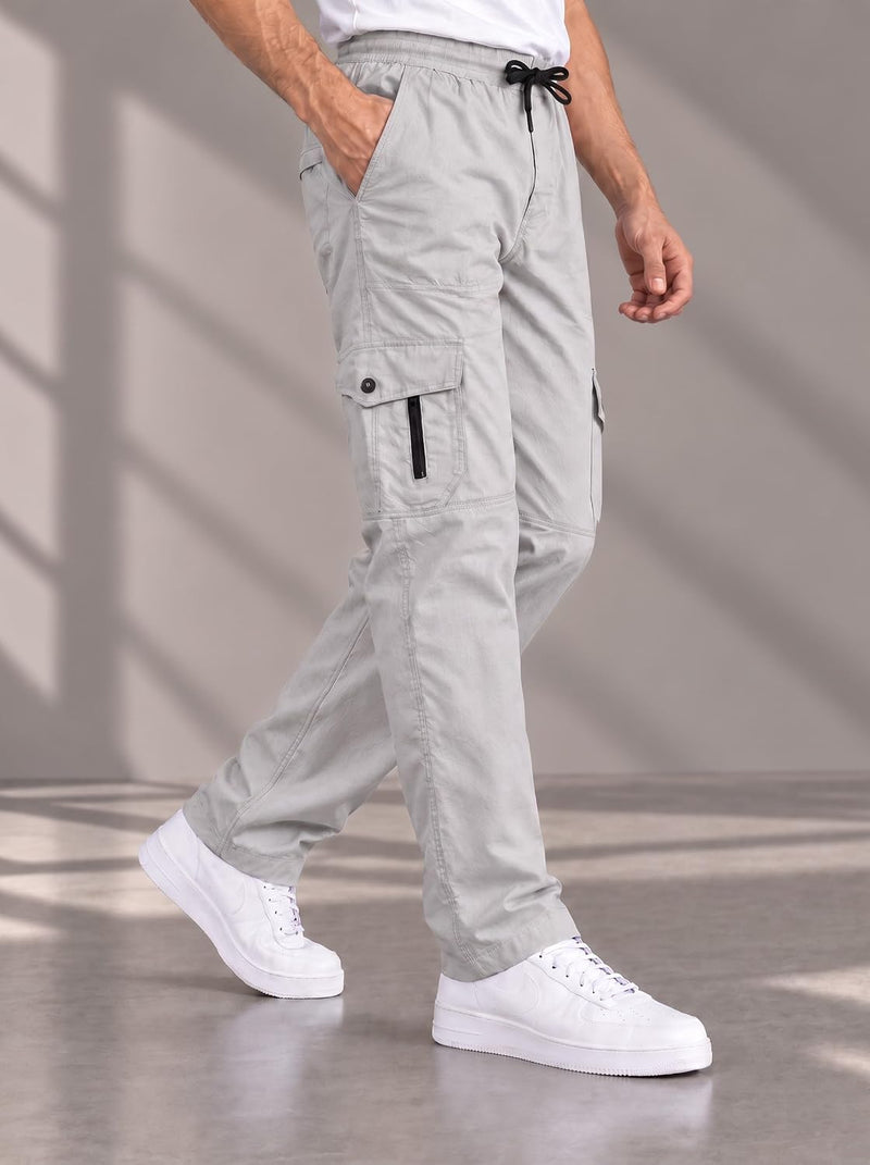 Men's Cotton Multi-Pocket Utility Cargo Pants — Grey — Quality Craftsmanship Anatomy