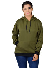 More & More Unisex Regular Cotton Fleece Hoodie — Olive — Thumbnail 4