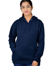 Women's Hooded Fleece Pullover Sweatshirt — Navy Blue — Thumbnail 5