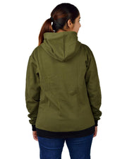 More & More Unisex Regular Cotton Fleece Hoodie — Olive — Thumbnail 5