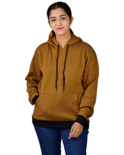 More & More Unisex Regular Cotton Fleece Hoodie — Brown — Thumbnail 4