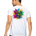 Bura Na Mano Holi Hai Gulal Splash Graphic Cotton T-Shirt — White