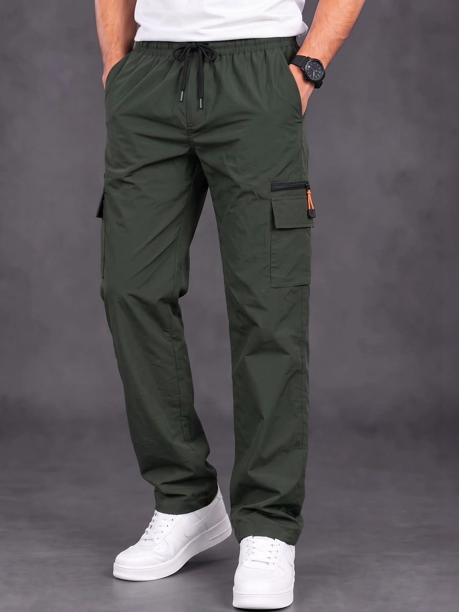 Men Regular Fit Dry Fit Training Cargos — Olive — Tshirt Factory India Direct Manufacturer Surat