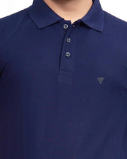 Men's Polo Collar T-shirt — Navy Blue — Thumbnail 3
