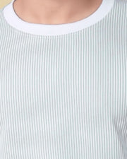 Men Striped Regular Fit Round Neck Full Sleeve T-shirt — Grey — Thumbnail 6