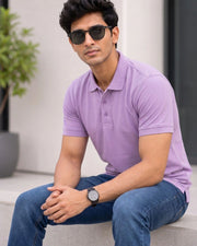 Men's Polo Collar T-Shirt — Purple — Thumbnail 6