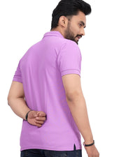 Men's Polo Collar Regular -Fit T-Shirt — Lavender — Thumbnail 5