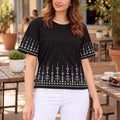 Women's Printed T-Shirt — Black