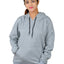 Unisex Long Sleeves Fleece Hooded Pullover Sweatshirt — Grey Melange
