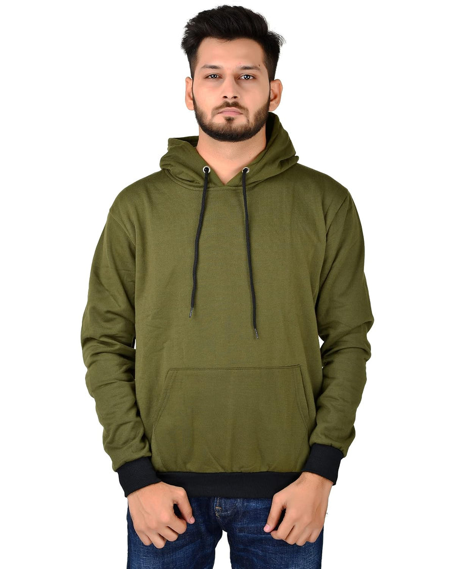 More & More Unisex Regular Cotton Fleece Hoodie — Olive — Custom Print Studio