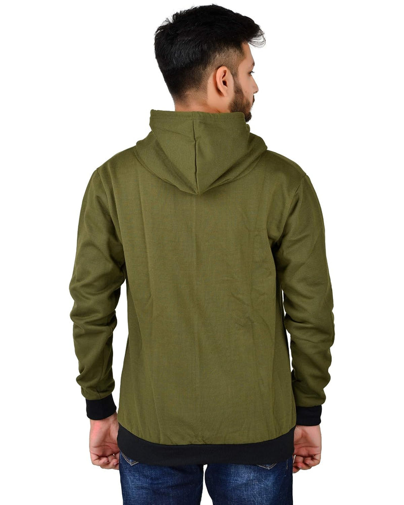 More & More Unisex Regular Cotton Fleece Hoodie — Olive — Quality Craftsmanship Anatomy