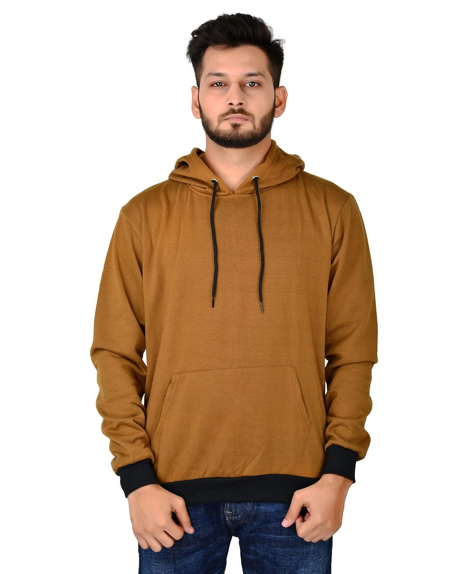 More & More Unisex Regular Cotton Fleece Hoodie — Brown — Tshirt Factory India Direct Manufacturer Surat