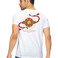 Sacred Om Raksha Sutra Bandhan Graphic Cotton T-Shirt — White