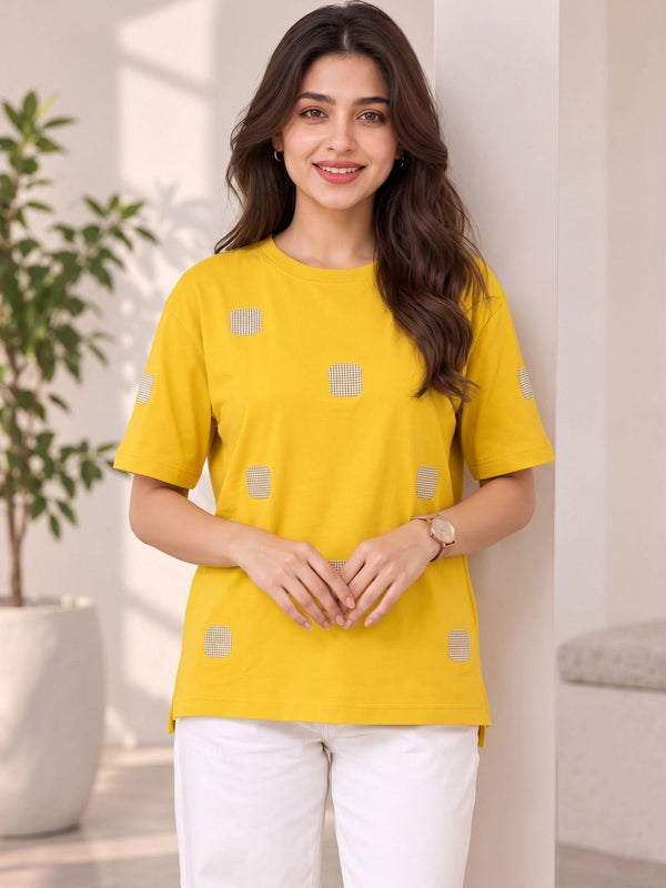 Women All-Over T-shirt — Yellow — Tshirt Factory India Direct Wholesale Manufacturer